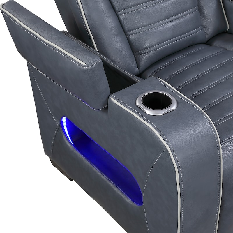 Arbor 73" Leather Power Double Reclining Loveseat with Center Console