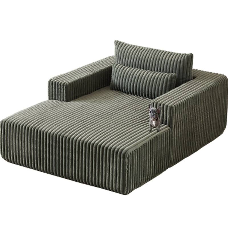 75-Inch Corduroy Removable footrest Sponge Sofa