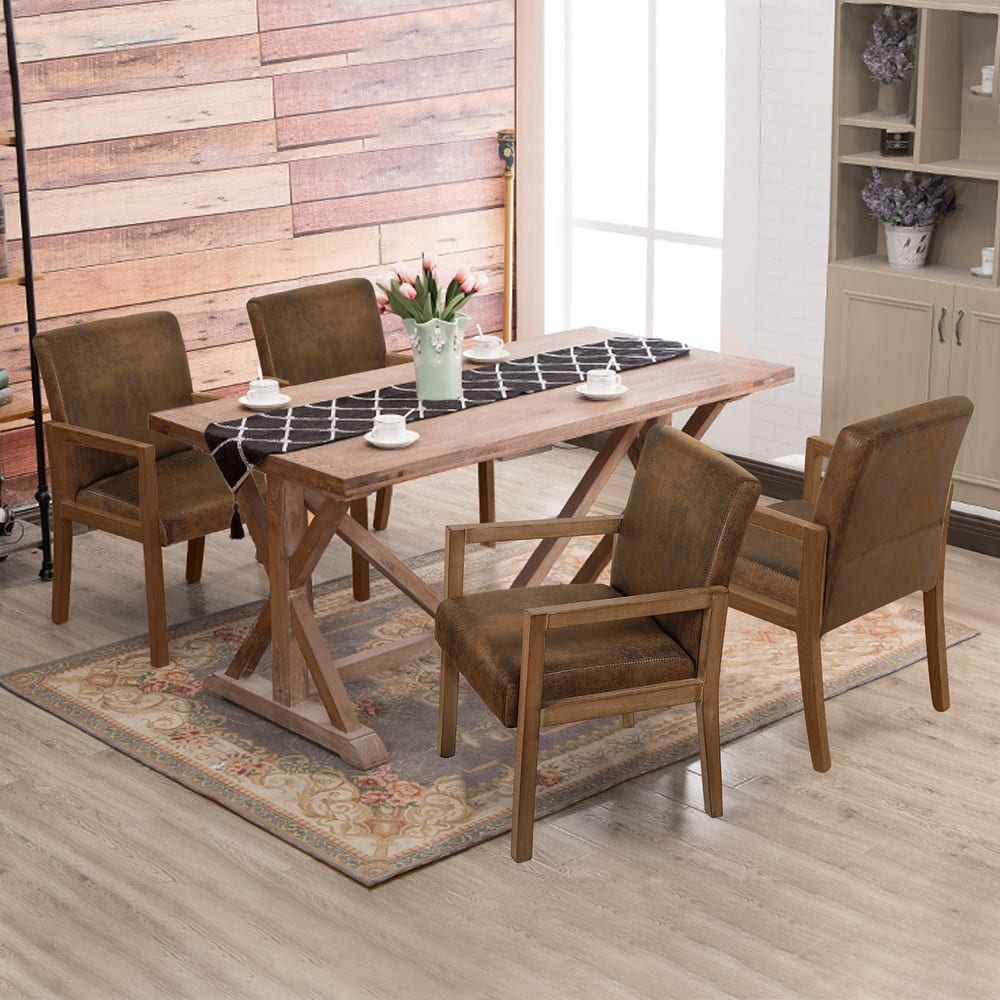 Wood Accent Chair Upholstered Armchair, Set of 1/2 - 20.9"W x 23.6"D x 33"H