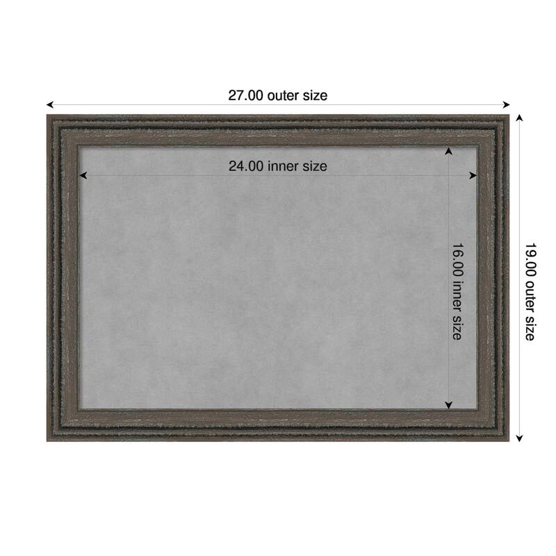 Amanti Art Upcycled Brown Grey Framed Magnetic Board - Board Size 24x16