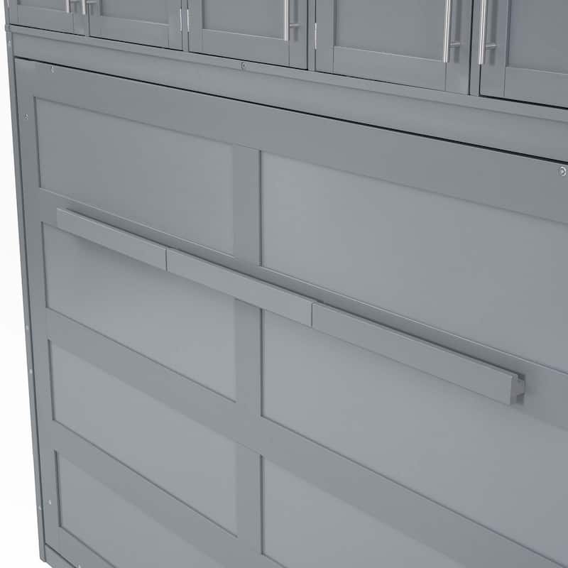 Queen Size Murphy Bed Wall Bed with Top Cabinets
