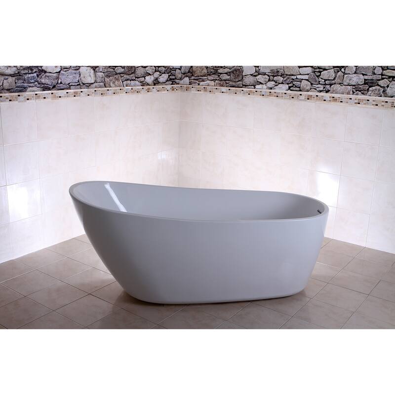 Kingston Brass Aqua Eden 68-1/8" Acrylic Soaking Bathtub for