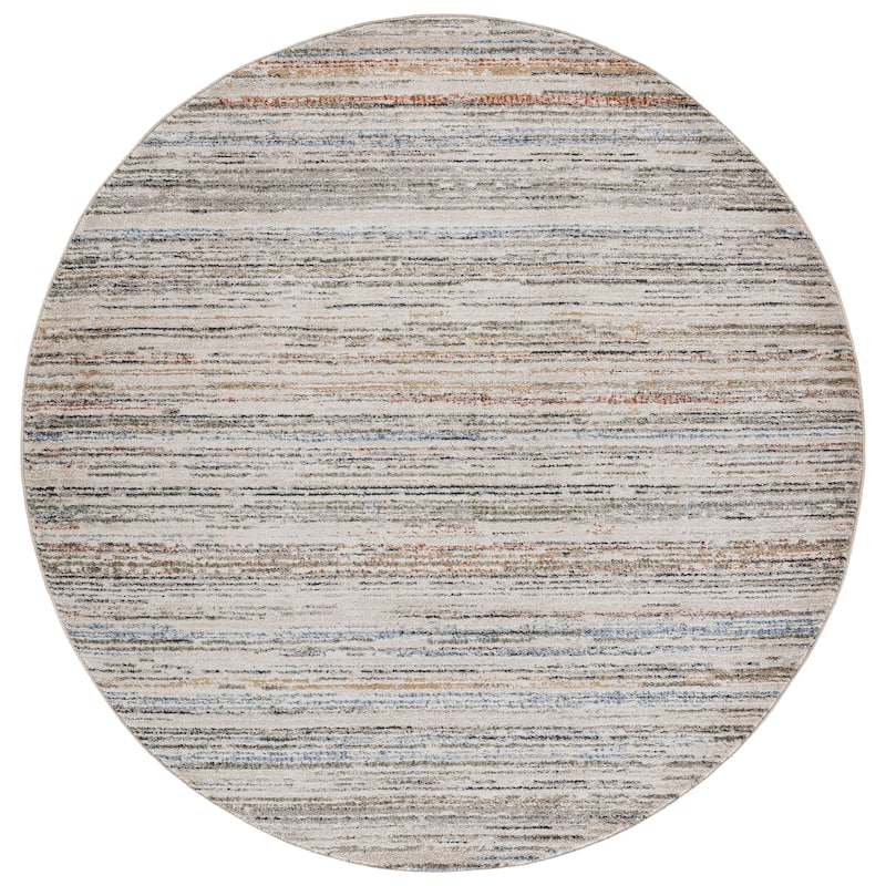 SAFAVIEH Grove Dickla Modern Rug - 6'7" Round - Ivory/Blue Rust