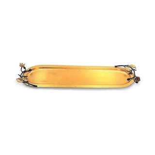 Jiallo Eleanor Rectangular Stainless Steel Tray in Satin Gold 