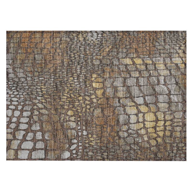 Machine Washable Indoor/ Outdoor Modern Cobble Chantille Rug