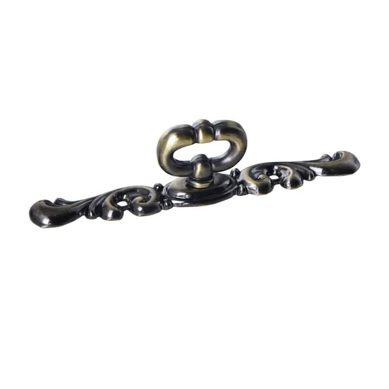 Utopia Alley Vallia Cabinet Ring Pull Knob - Vintage Cabinet Antique Brass Hardware with Hand, 4.4"