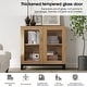 preview thumbnail 45 of 62, WAMPAT Multifunctional Sideboard Buffet Cabinets with Glass Doors, Modern Sideboard with Adjustable Shelf, Coffee Bar Cabinet