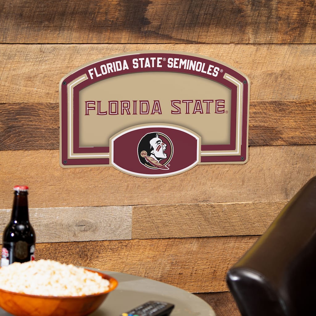 Florida State University Embossed Steel Wall Sign, 11" x 17"