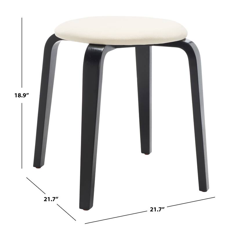 SAFAVIEH Thirza Upholstered Stackable Stool - 22 In. W x 22 In. D x 19 In. H - 22Wx22Dx19H