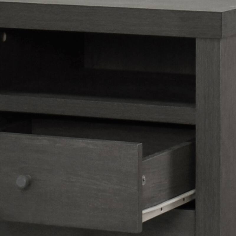 2-Drawer Nightstand with Mid-Century Design, Faux Wood Frame, and Rubberwood Legs, Storage Shelf