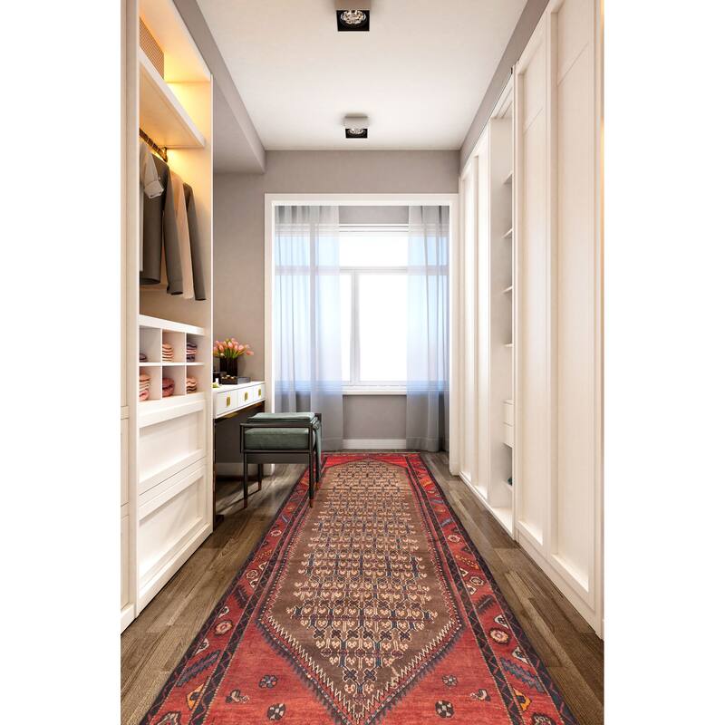 ECARPETGALLERY Hand-knotted Andelz Brown Wool Rug - 4'8 x 11'2