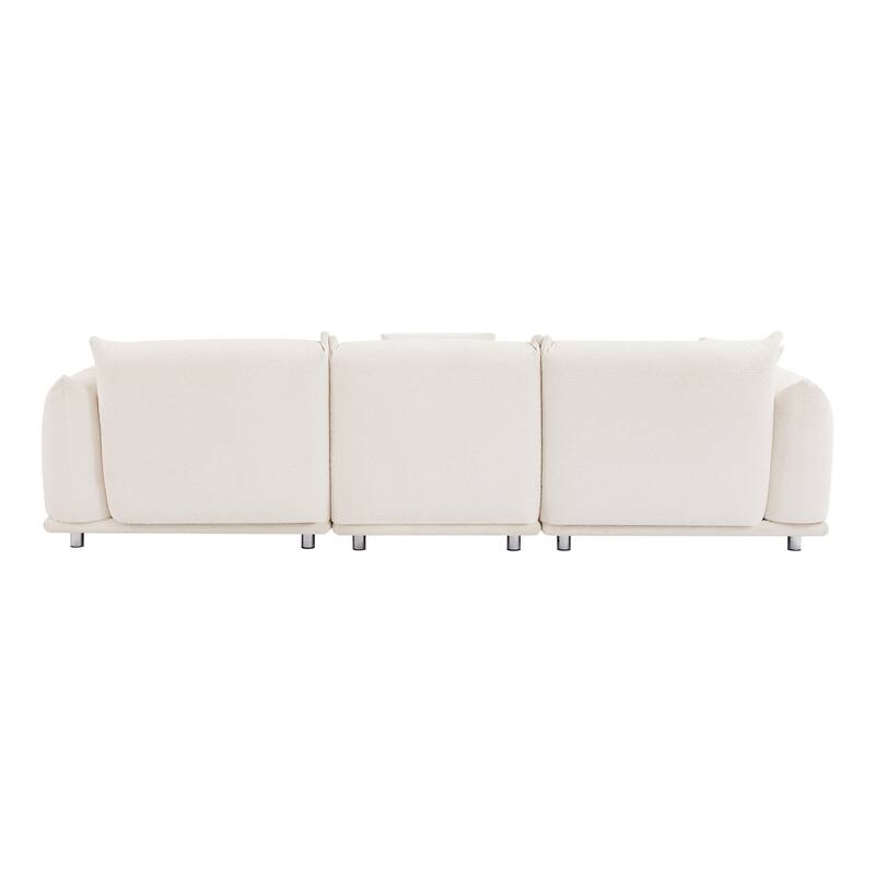 Modern 111" Oversized 3-seater Sofa with Metal Legs and Solid Wood Frame for Living Room