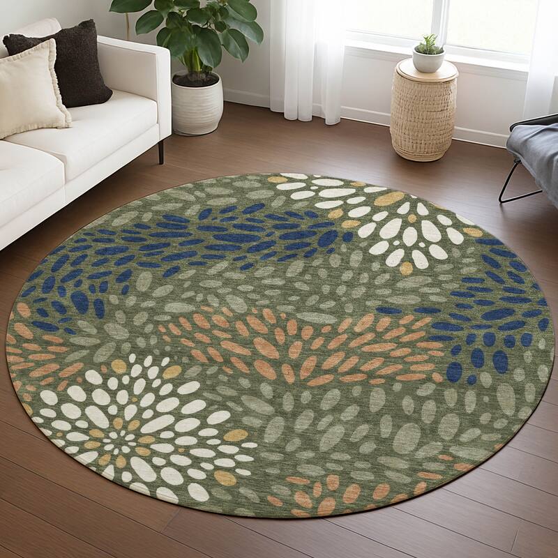 Machine Washable Indoor/ Outdoor Modern Genoa Chantille Rug