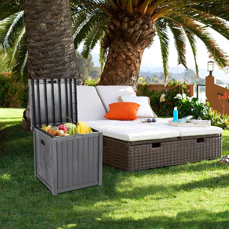 51 Gallons Water Resistant Plastic Deck Box - N/A