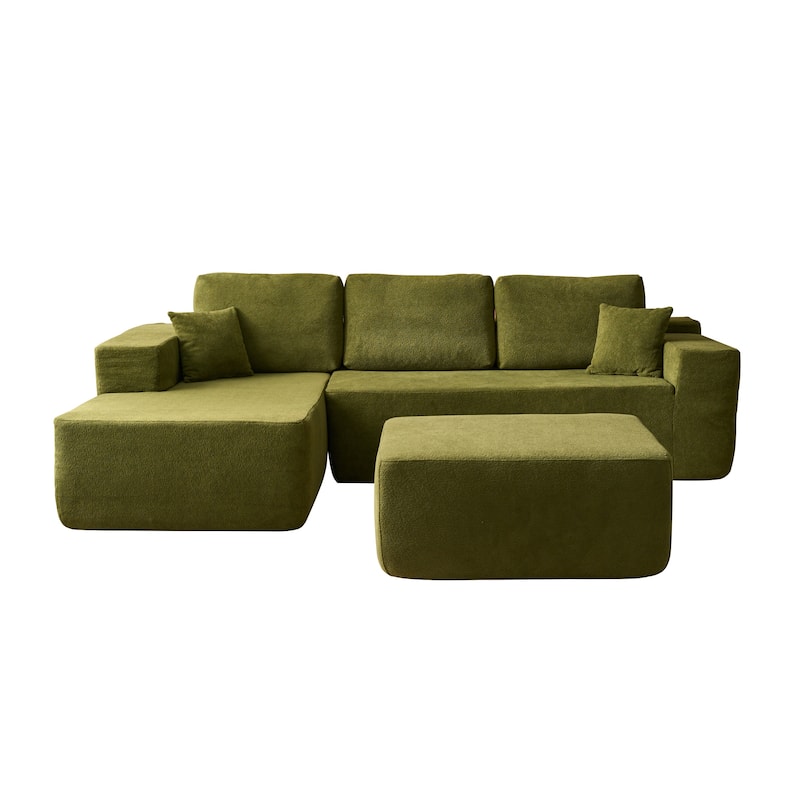 ​​OVIOS Lazy Chaise Lounge Sofa with Ottoman​
