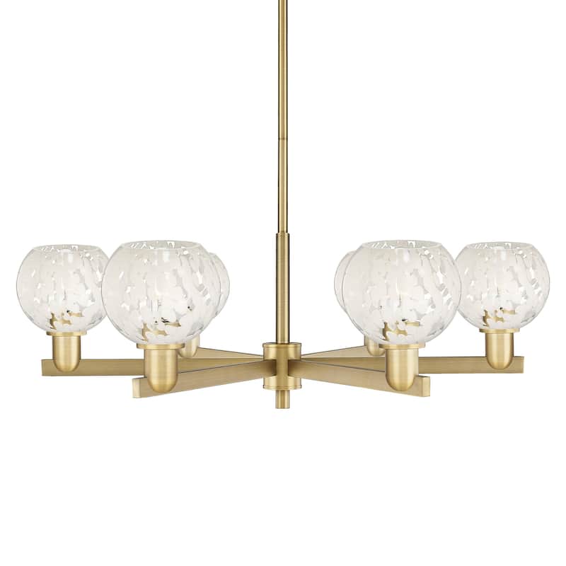 Innovations Lighting 716-6CR-10-36 White Mouchette Chandelier White - Brushed Brass / White Mouchette