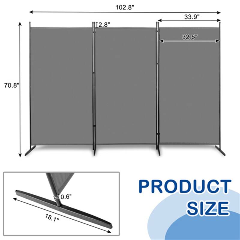 6FT Polyester Fabric Plastic Foldable Screen