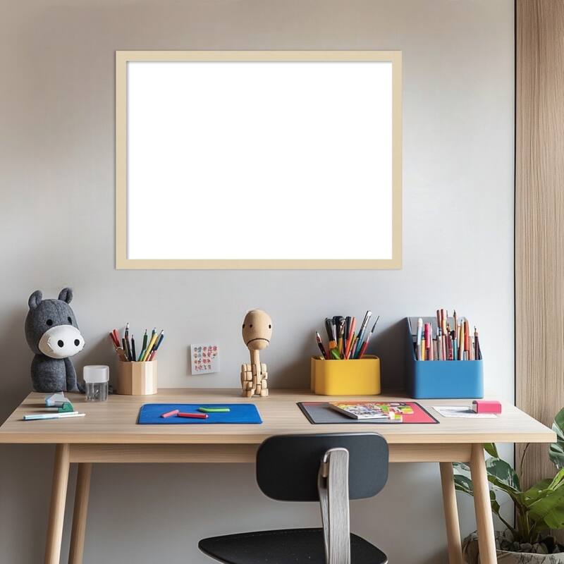 Amanti Art Svelte Clay Grey Framed Dry Erase Magnetic Board