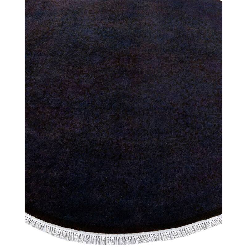 Fine Vibrance, One-of-a-Kind Hand-Knotted Area Rug - Black, 5' 1" x 5' 1" - 5' 1" x 5' 1"