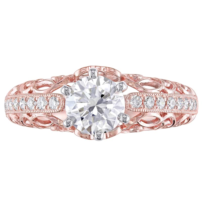 Miadora Signature Collection 14k Two-tone Gold 1 1/5ct TDW Certified Diamond Engagement Ring