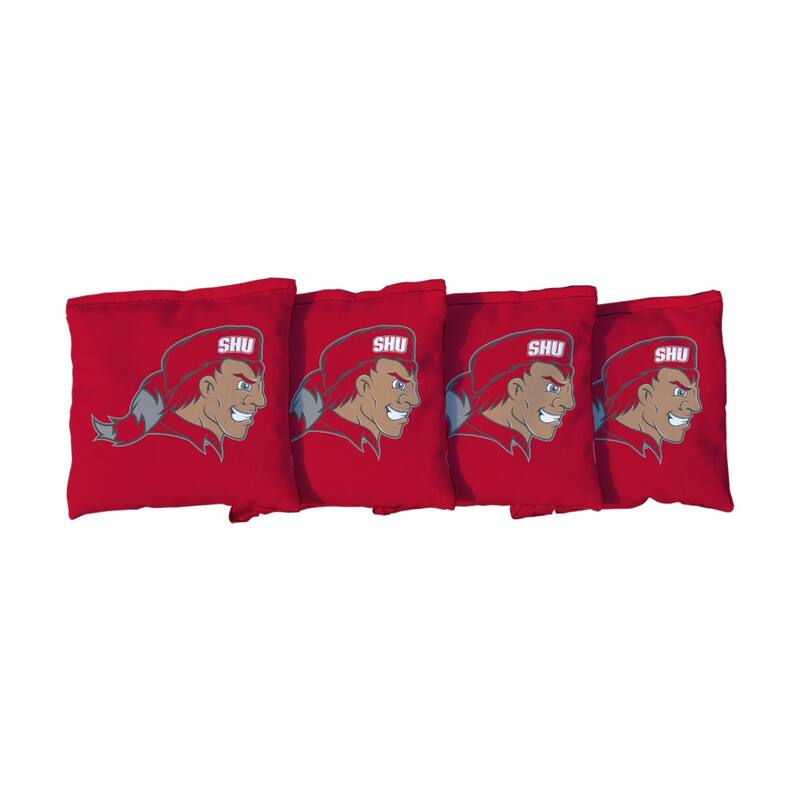 Sacred Heart Pioneers Red Cornhole Bags - All-Weather Resin Filled