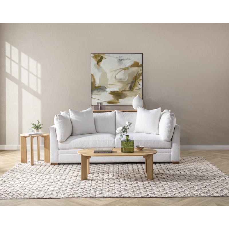 Kering Oak Wood Oval Coffee Table by Kosas Home - Natural - Wood