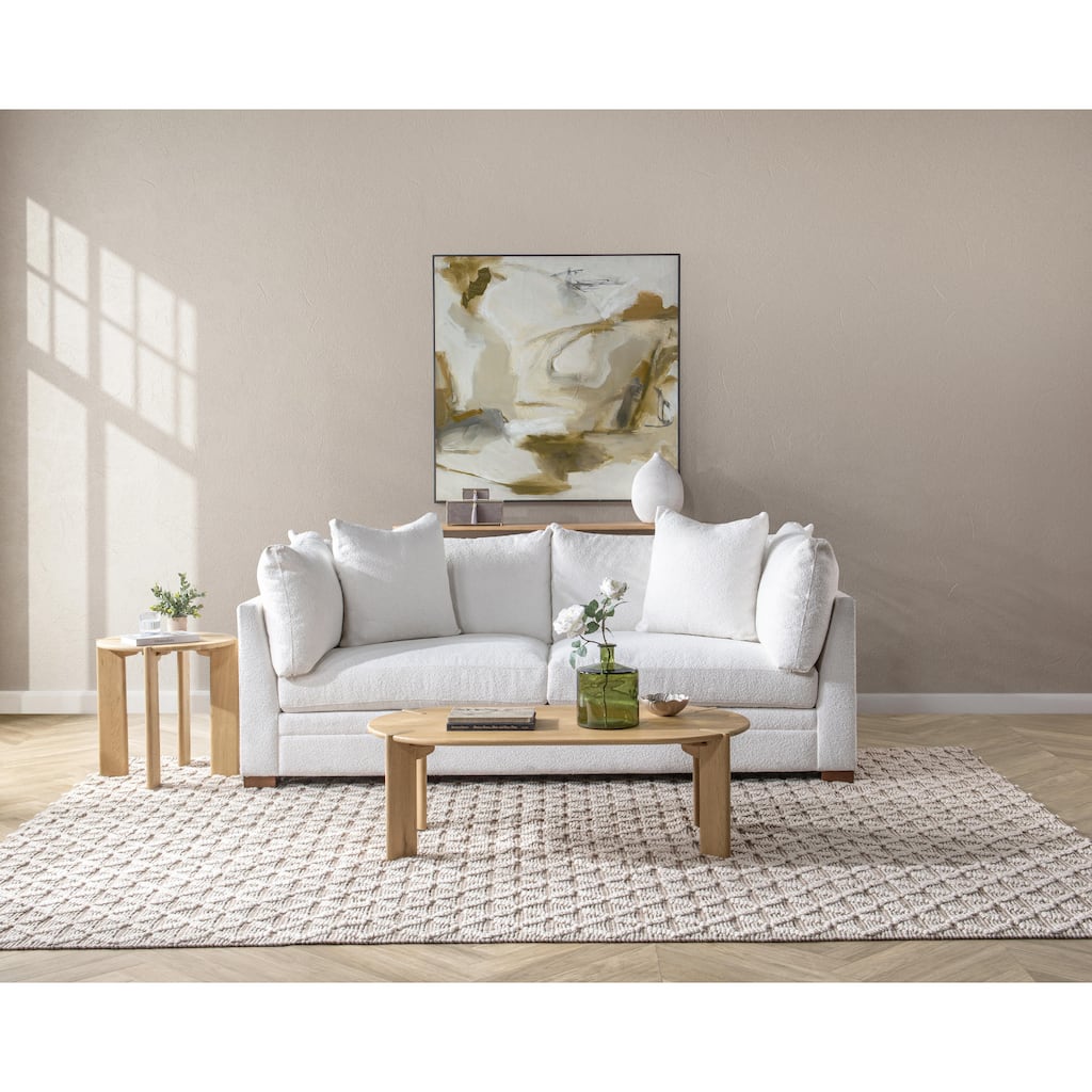 Kering Oak Wood Oval Coffee Table by Kosas Home