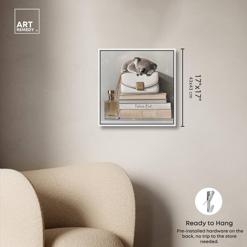 Koala on Fashion Books Canvas by Art Remedy