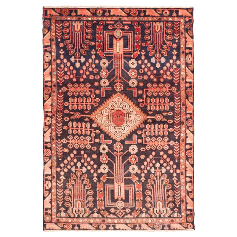 ECARPETGALLERY Hand-knotted Andelz Black Wool Rug - 4'2 x 6'5