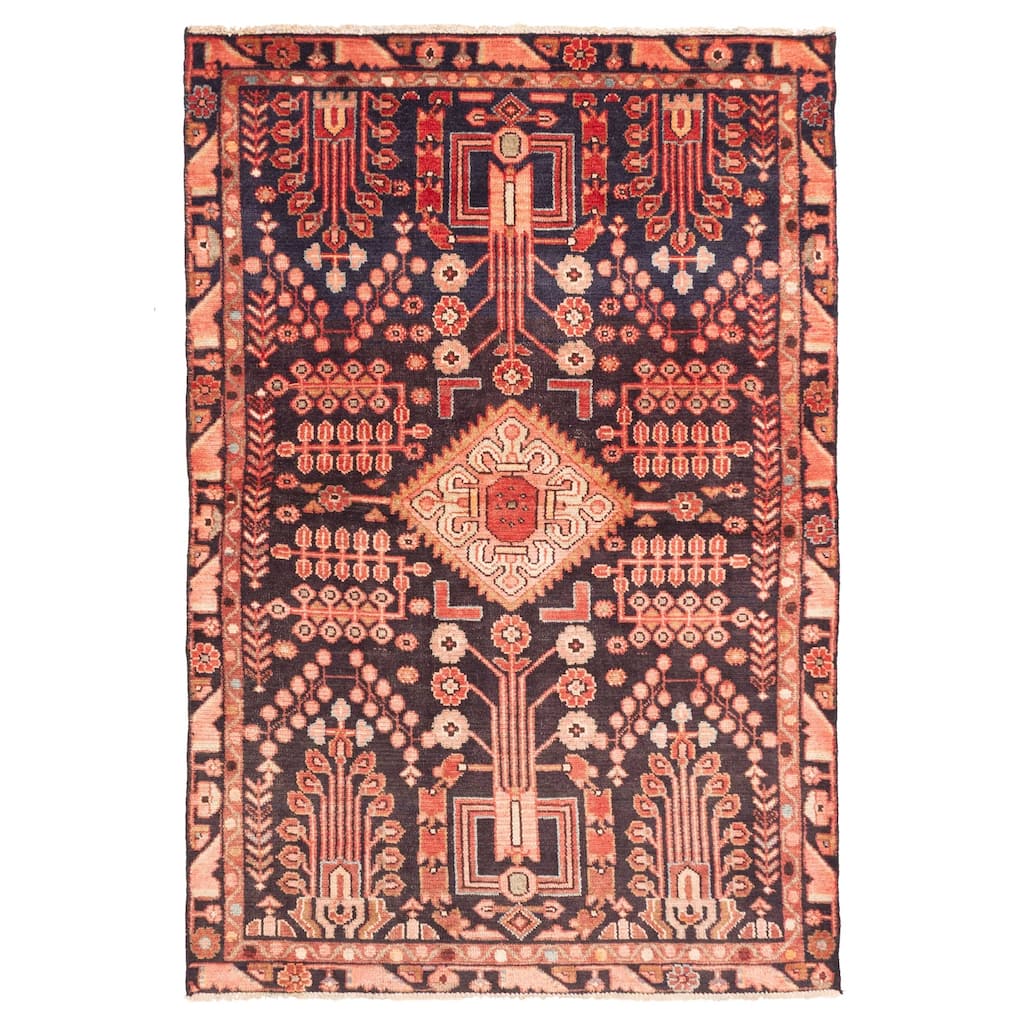 ECARPETGALLERY Hand-knotted Andelz Black Wool Rug - 4'2 x 6'5