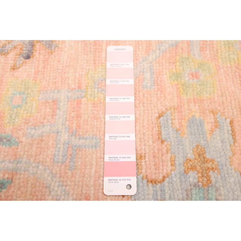 ECARPETGALLERY Hand-knotted Modern Oushak Salmon Wool Rug - 10'1 x 14'3