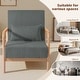 preview thumbnail 96 of 161, 25" W Mid Century Upholstered Wood Accent Chair with Pillow