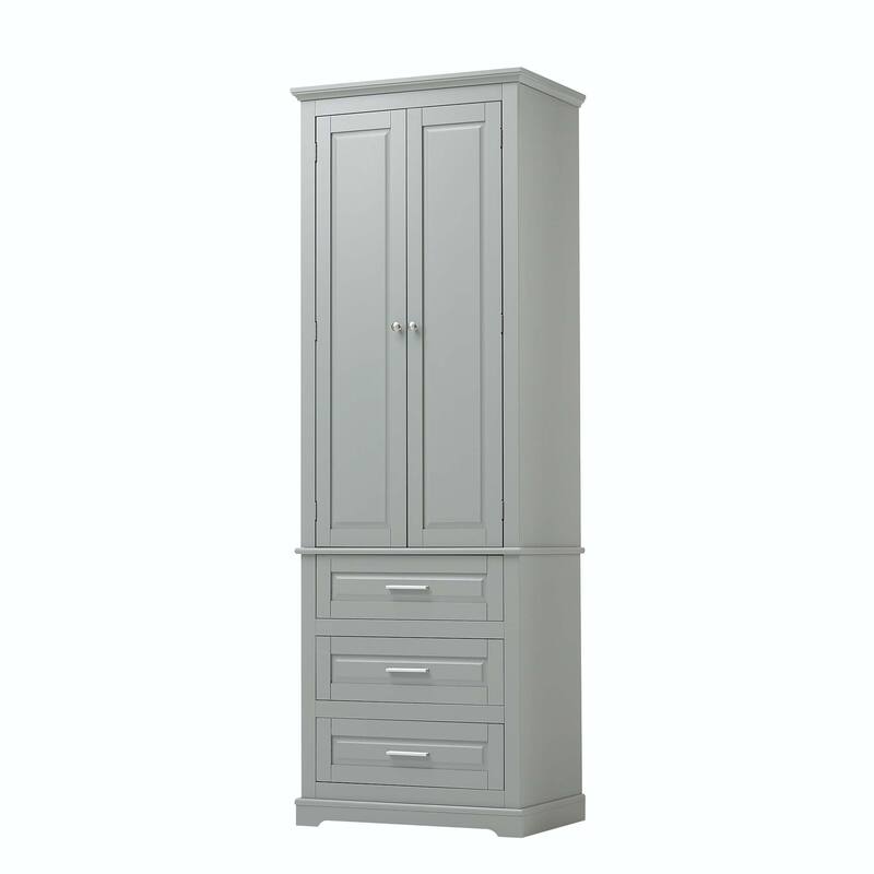 Bathroom Tall Storage Cabinet with Three Drawers