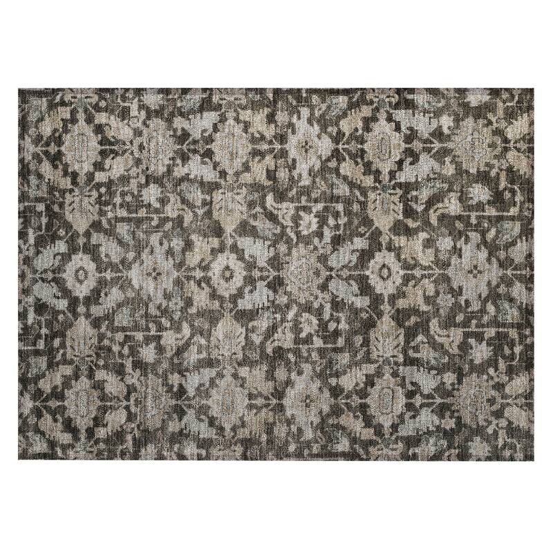 Machine Washable Indoor/ Outdoor Casual Traditional Chantille Rug