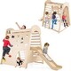 preview thumbnail 2 of 4, Indoor Kids Jungle Gym Large 8-in-1 Pikler Climber w/Rock/Net/Ladder - Natural