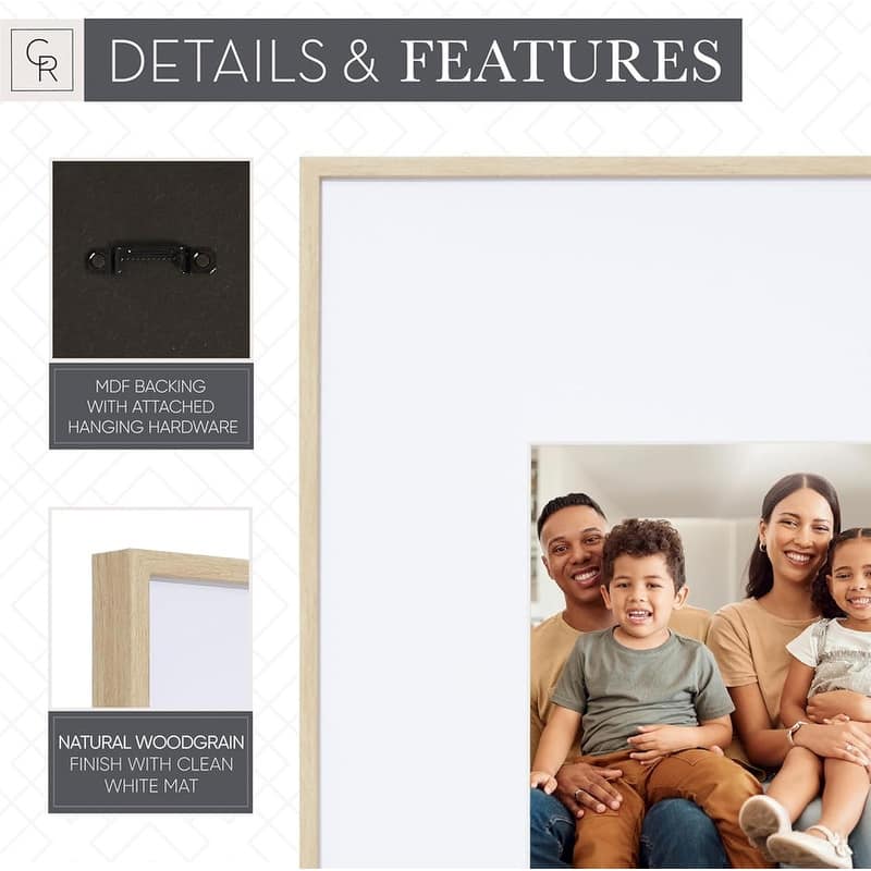 Camden Reed Arcadia 8 Piece Oversized Gallery Wall Frame, 16x20 and 16x16 Inch for Featuring 8x10 and 5x7 Inch Photographs