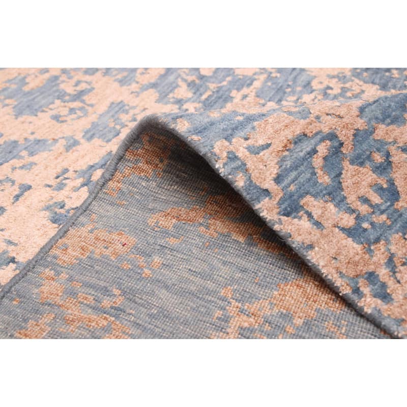 ECARPETGALLERY Hand-knotted Legacy Dark Blue Silk, Wool Rug - 7'10 x 10'2