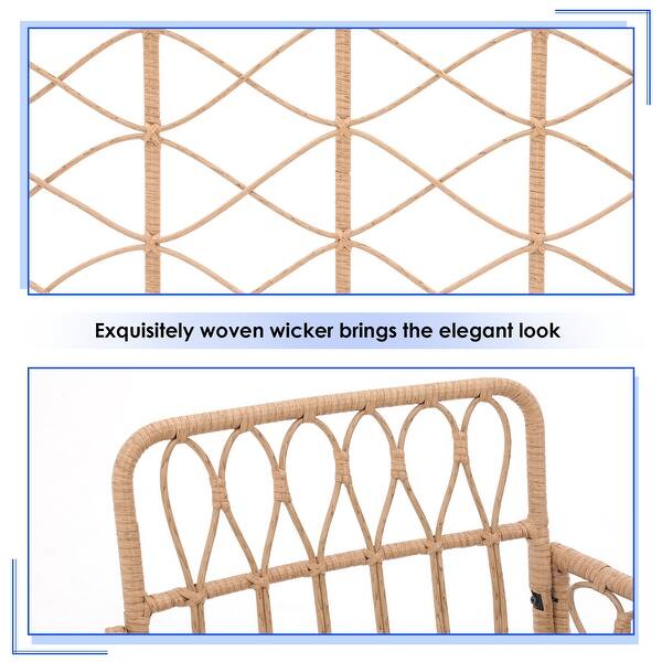 Outdoor 7 Pieces Wicker Dining Set with Cushion