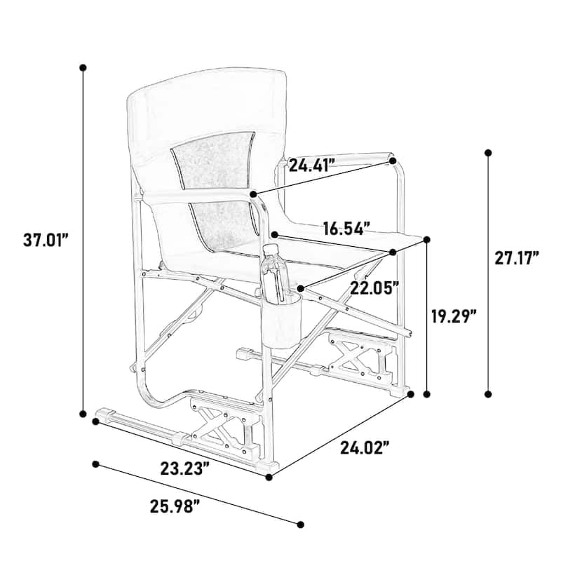 Outdoor Freestyle Rocker Camping Chair Portable Folding Rocking Chair,Durable Armrests,Drink Holder & Backrest