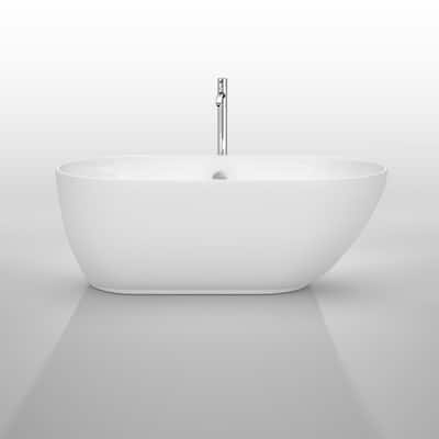 Wyndham Collection Melissa 60" Free Standing Acrylic Soaking Tub with