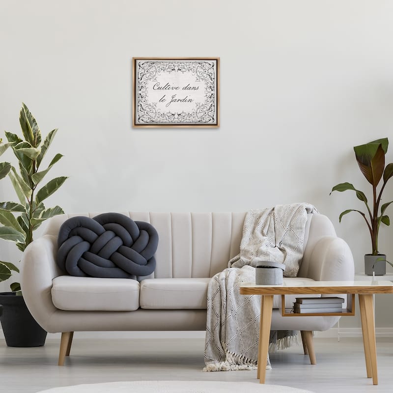 Stupell Vintage Cultivate In Garden Framed Floater Canvas Wall Art Design By Lil' Rue