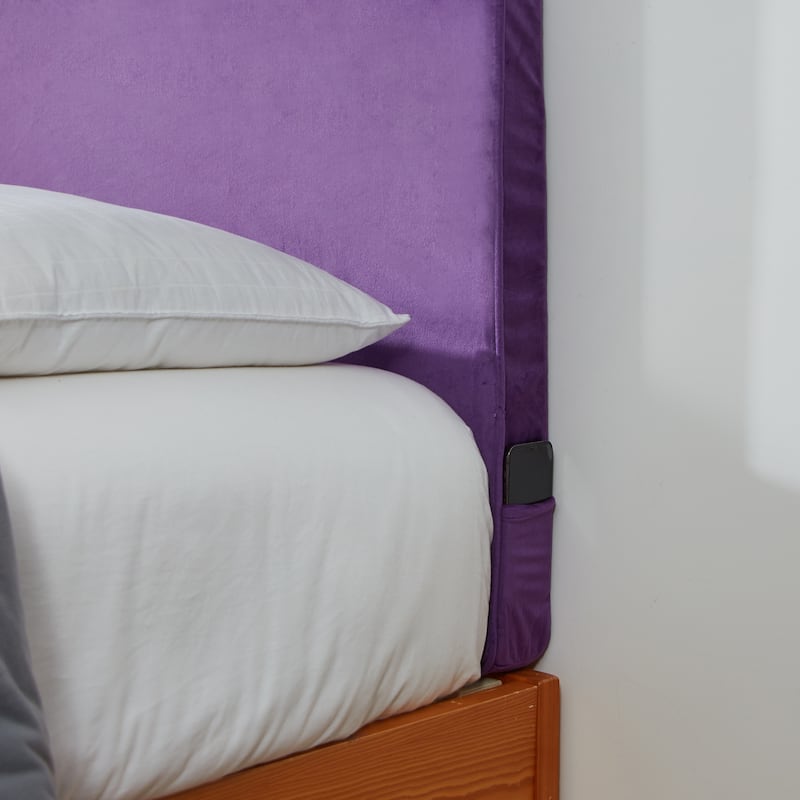 Rainha® Memory Foam Cushioned Velvet Dorm Headboard by DormCo