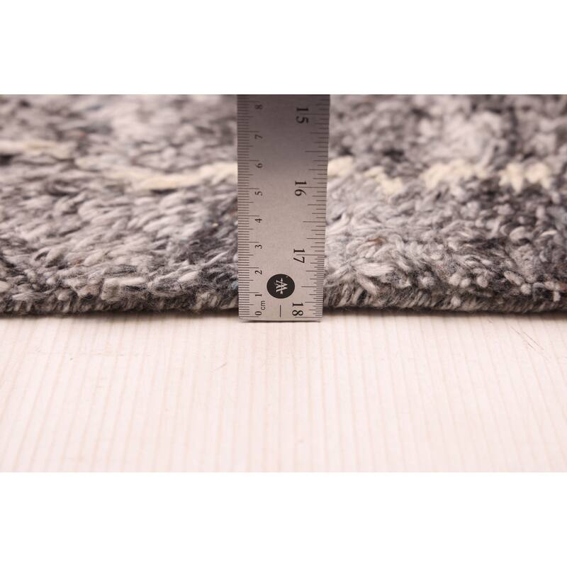 ECARPETGALLERY Hand-knotted Tangier Dark Grey Wool Rug - 4'11 x 8'1