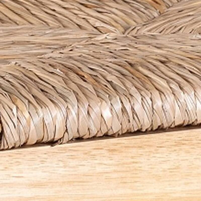 Cera Counter Stool Chair, Handwoven Rope, Natural Brown Wood