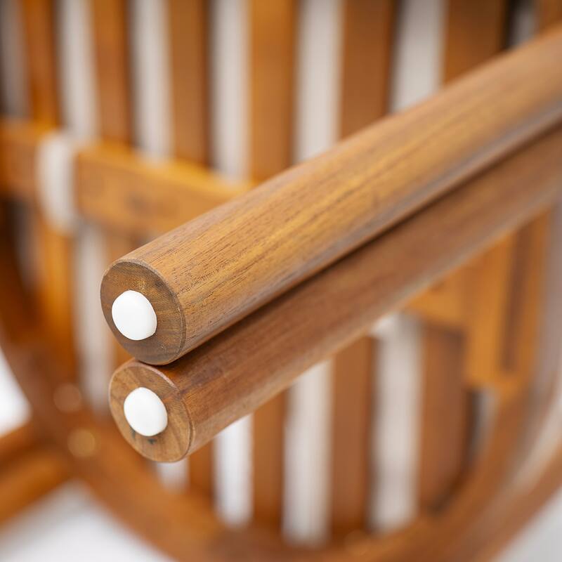 Christopher Knight Home - Outdoor Wooden Dining Set with Cushioned Chairs in Teak Finish (9-Piece Set)