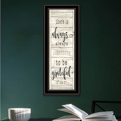 TrendyDecor4U Farmhouse "Be Grateful Collection" Framed Print Wall Art by Cindy Jacobs - Off-White