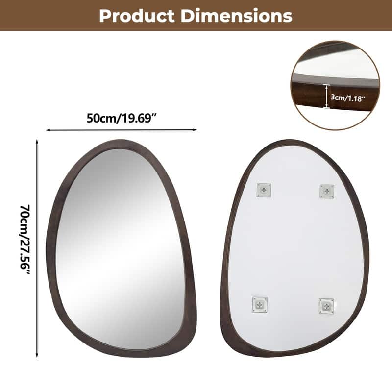 Irregular Mirror,Asymmetrical Wood Wall Frame Abstract Assymetrical Decorative Mirror