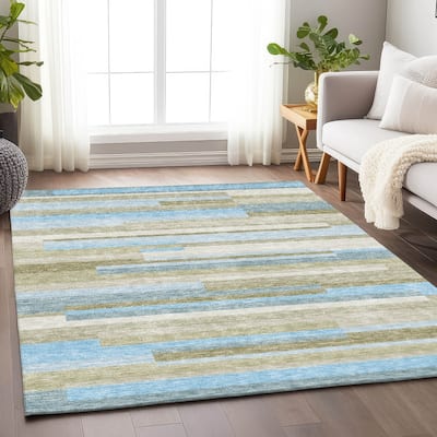 Premium Washable Super Soft Stripes Stacked Mayfield Rug