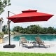 preview thumbnail 55 of 85, 11 x 11 FT Outdoor Square Patio Cantilever Offset Umbrella with Crank and 360 Degrees Rotation