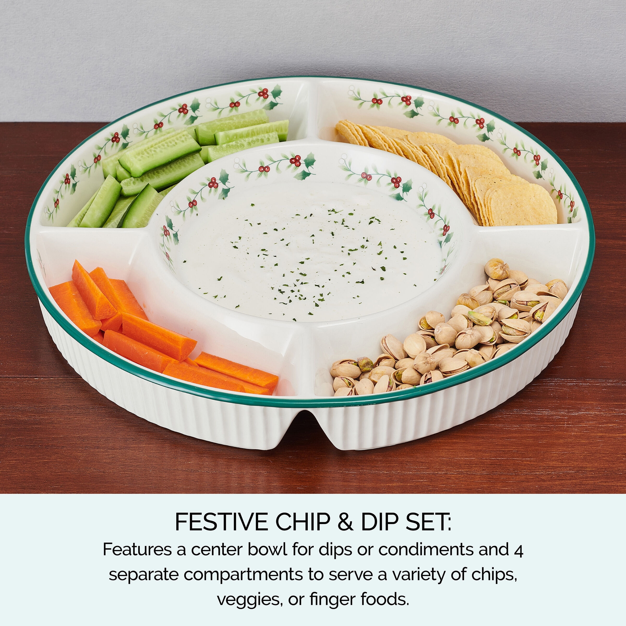 Pfaltzgraff Winterberry Chip And Dip, 15 Inch - Bed Bath & Beyond